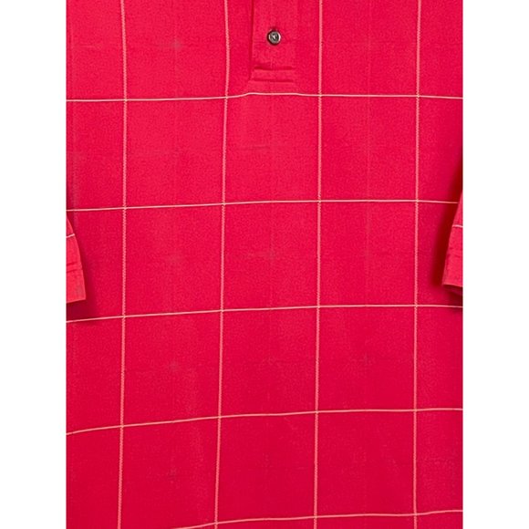 Haggar Cool 18 Mens XL Polo Collar Short Sleeve Golf Shirt Red White Blue - Picture 2 of 6